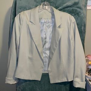 Cropped teal woman’s blazer